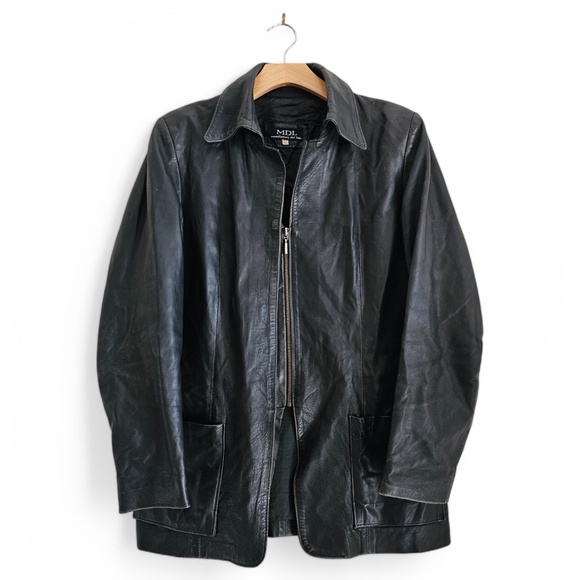 MDL Vintage Italian Leather Jacket – Women’s Size 42 (Fits Like Medium) – Black - Picture 5 of 9